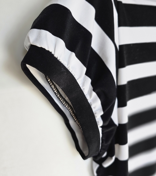 Worthington Petite Black and White Striped Women's Top size PL - Picture 3 of 7